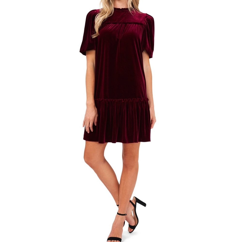 NWT CeCe's ruffled velvet dress size XL